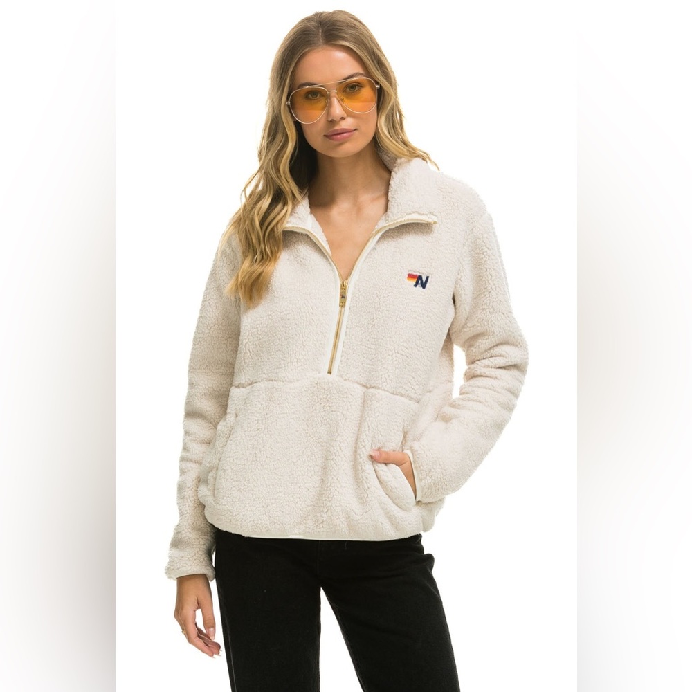 NWOT Aviator Nation Cream Teddy Jacket